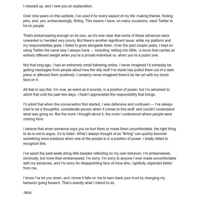 Illustration for article titled Polygon Parts Ways With Nick Robinson Following Twitter Claims